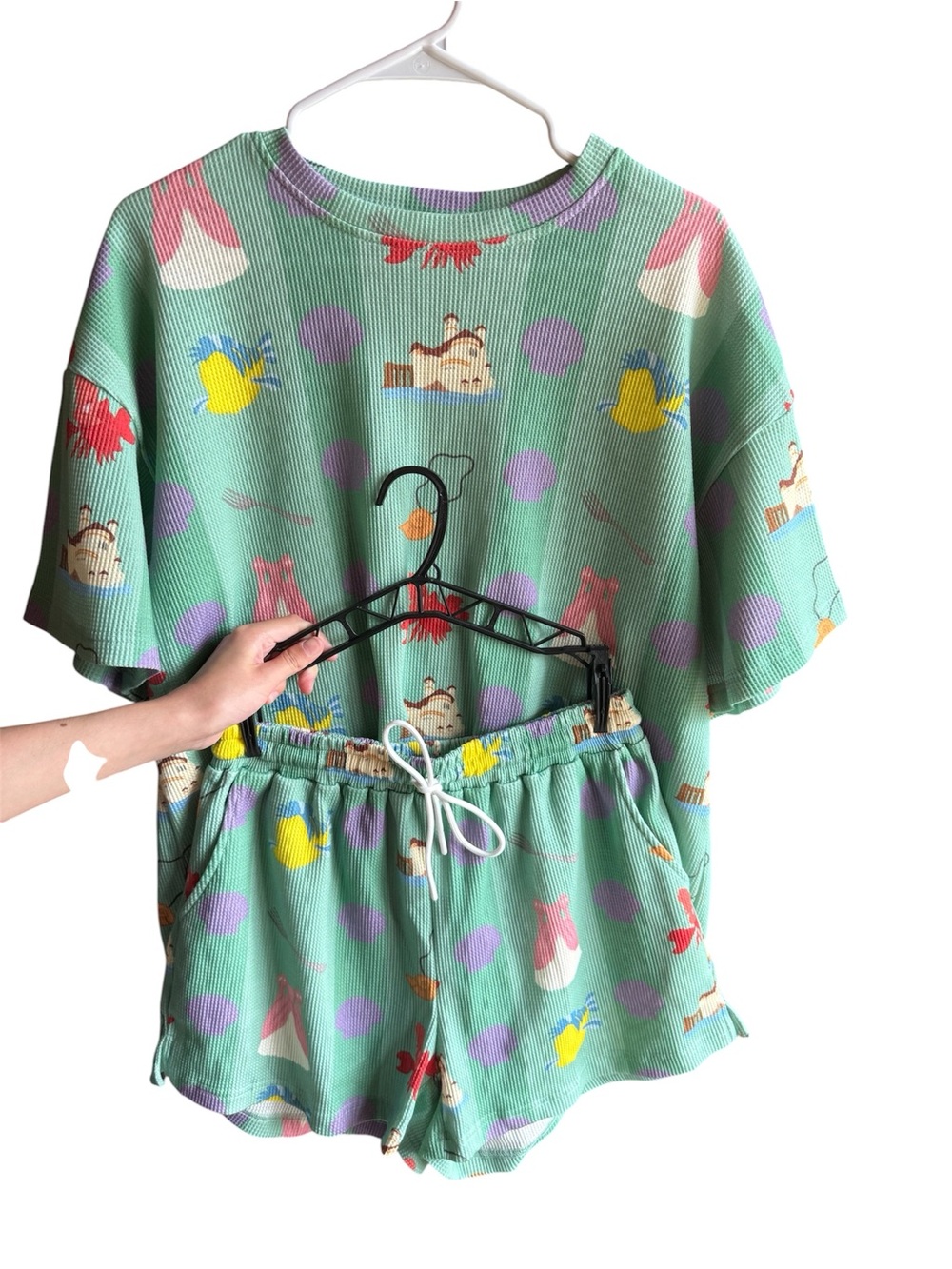NWOT Happily Ever Threads Little Mermaid Waffle Knit Lounge Set Size Medium